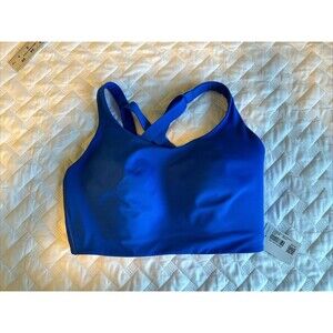 NWT Lululemon Energy High Support Sports Bra Logo Royal Blue 34DDD 58 Retail